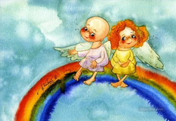 Art pour des enfants œuvres - vk anges arc en ciel pour les enfants